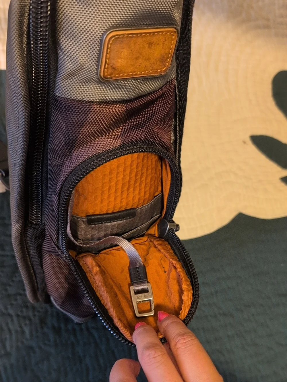 Authentic Tumi Y2k Alpha Bravo Brown Tangerine Camo Sling Bag